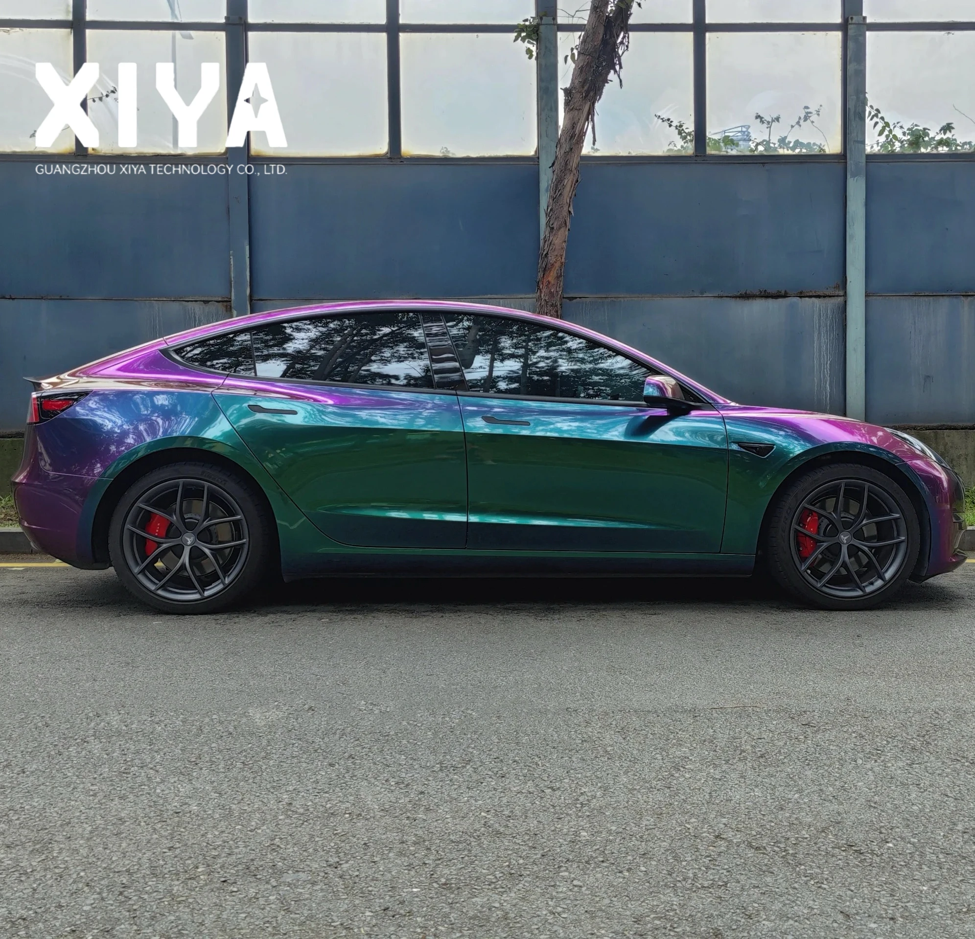 Film Pembungkus Bodi Mobil PVC Vinyl PET Bunglon Hijau Merah Ungu