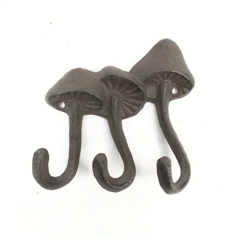 1pc Easy-Install Cast Iron Mushroom Wall Hooks, Traditional Style for Kitchen & Bathroom Storage, Mushroom Bathroom Decor