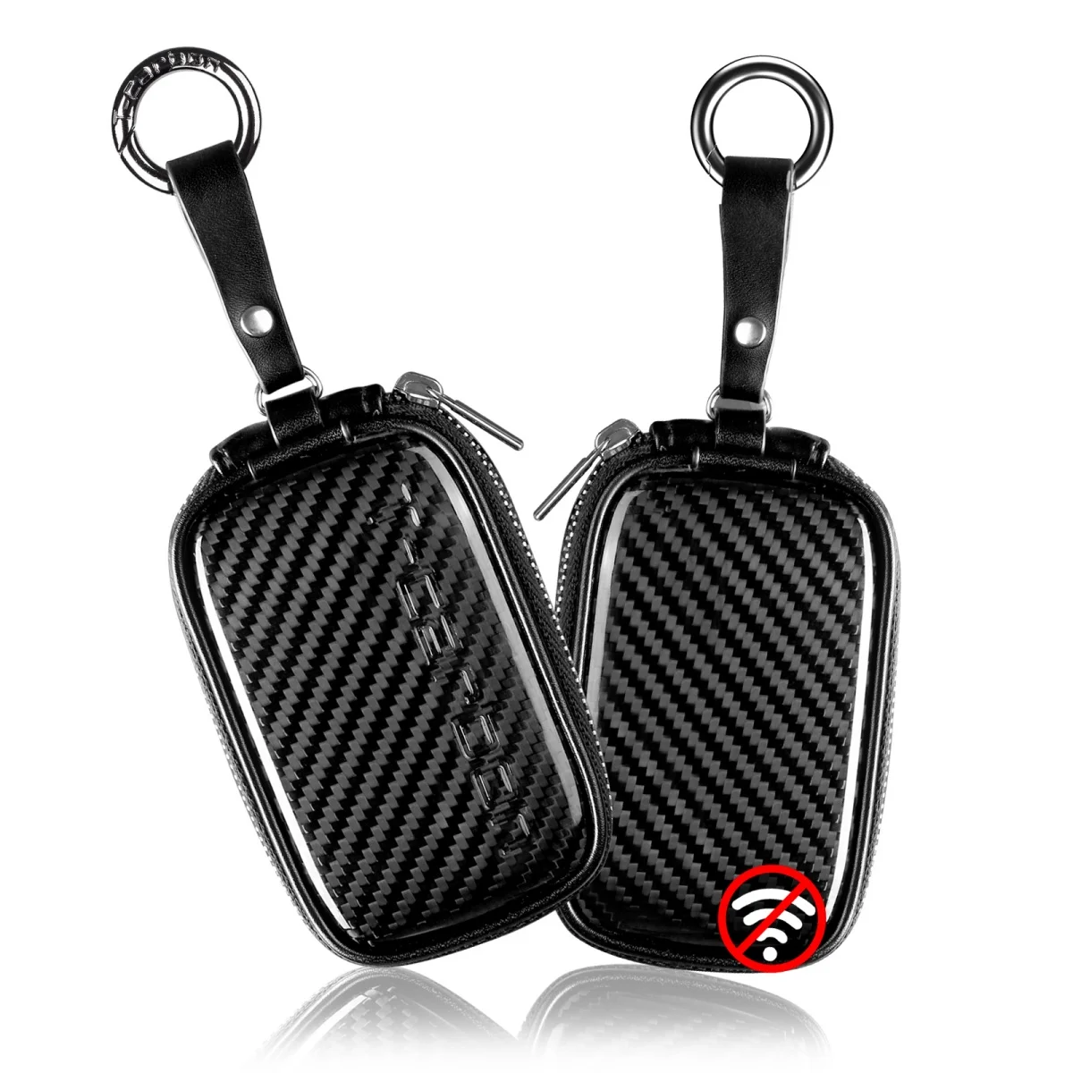 T-Carbon Factory Sale New Anti-theft Carbon Fiber Key Wallet Rear Position Car Keys Bag Chains Case