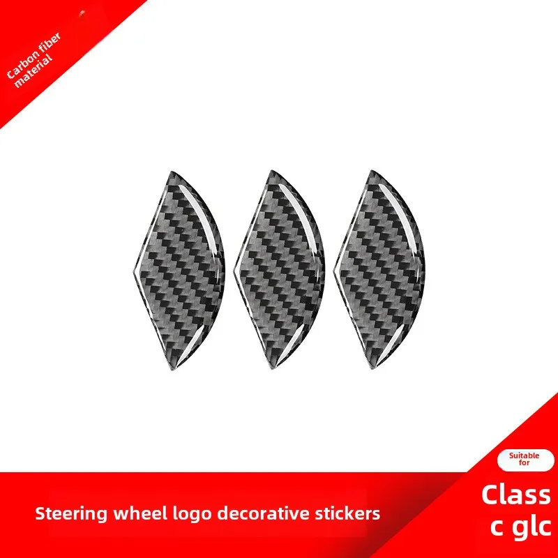 

Applicable to Mercedes-Benz16-19StyleCLevel/GLCModified Steering Wheel Car Logo Decoration StickerCCarbon Fiber Interior Trim