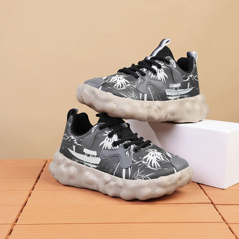 

Shoes for Men New High-top Beige Men Sneakers Chunky Men Shoes Heighten Fashion Casual Plus Size Damping Tennis Shoes Zapatillas