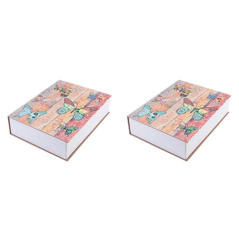 

2X Mini Dictionary Safe Box Storage Box Butterfly Book Secret Security Safe Lock For Jewellery Key Valuables