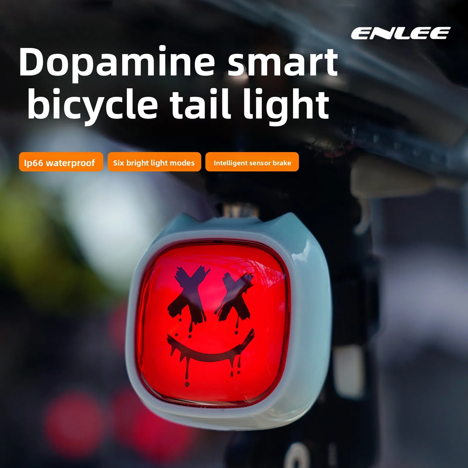 

bicycle expression sensor tail light road bike night ride creative Internet celebrity same light, personalized warning light