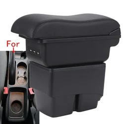 For Ford Fiesta Armrest box For Ford Fiesta MK7 Car Armrest 2009-2017 Car Storage box Curved Surface leather easy installation