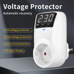 Automatic Voltage Protector Socket AC 220V 16A Adjustable Power Surge Protector EU Plug Socket Voltage Safe Refrigerator Protect