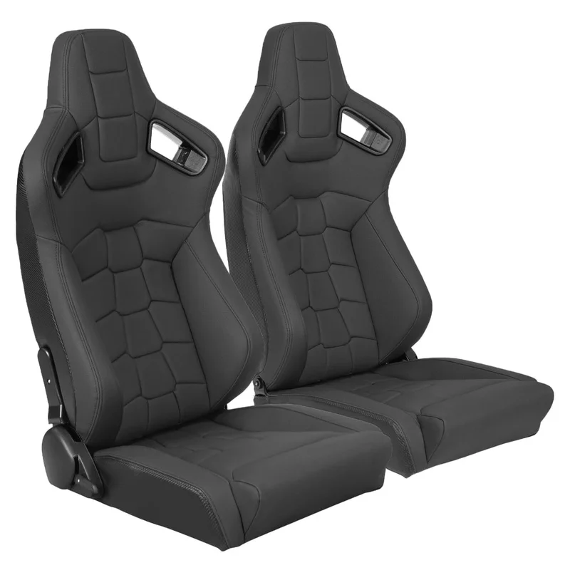 High Quality Black Leather Sim Racing Bucket Car Universal Fit