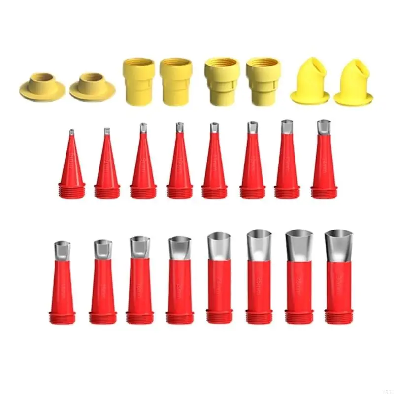 

Y55E 24Pcs Rubber Nozzle Tool with Base Stainless Steel Caulking Nozzle Coating