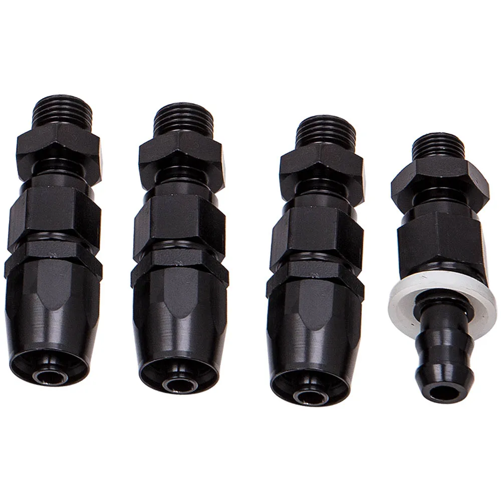 Kit regolatore pressione carburante regolabile con calibro 100 PSI Raccordo AN6 Nero Nuovo