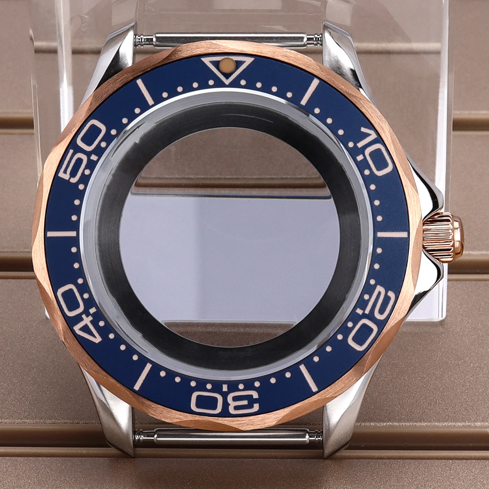 NH35 41 مللي متر ساعة حافظة الياقوت الزجاج ل NH35 NH36 NH38 NH72 حركة 31 مللي متر الهاتفي الفضة/أسود/فضي الذهب/الذهب وزارة الدفاع ساماستر 300