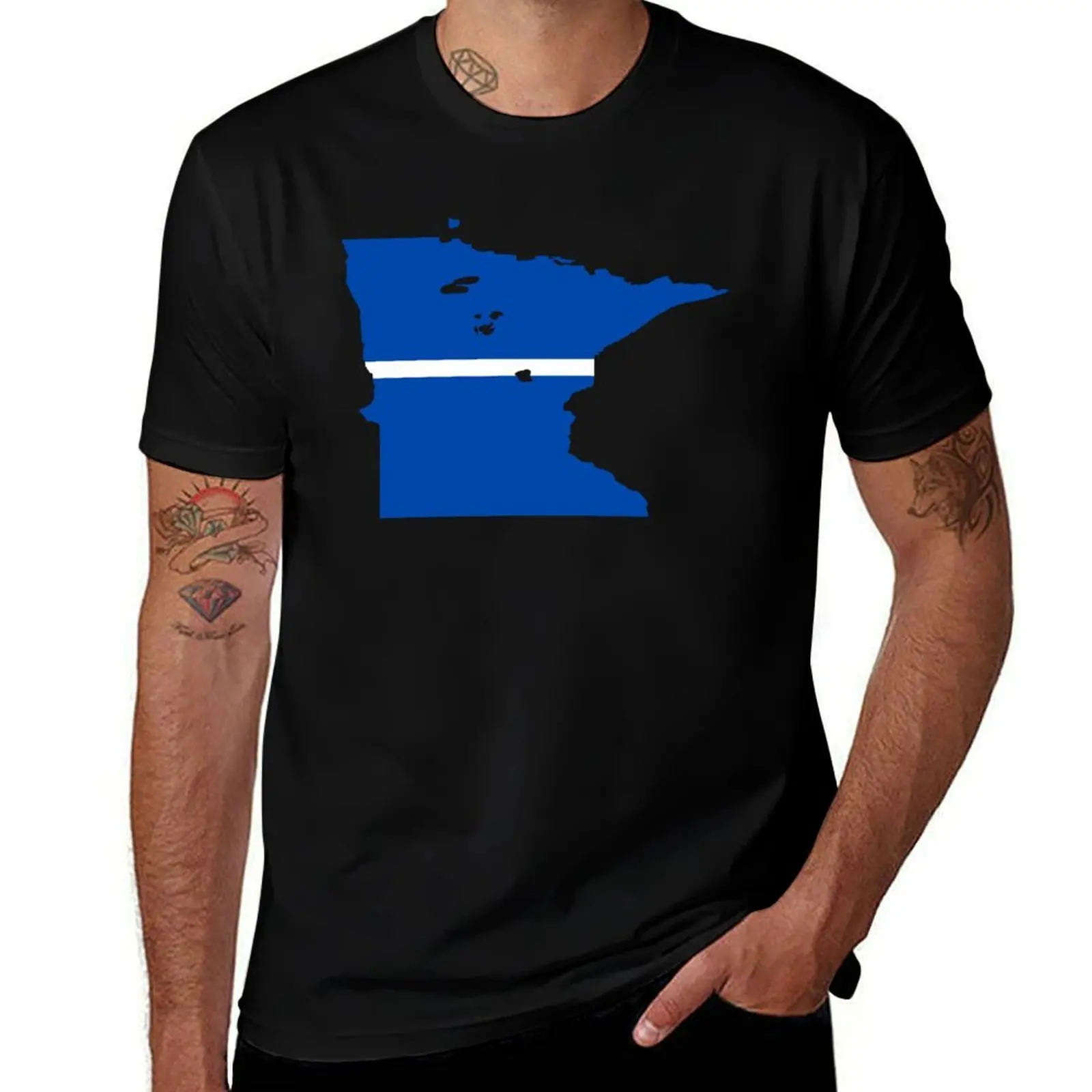 

Minnesota Thin White Line T-Shirt customs design your own blanks graphic shirts plain t shirts men