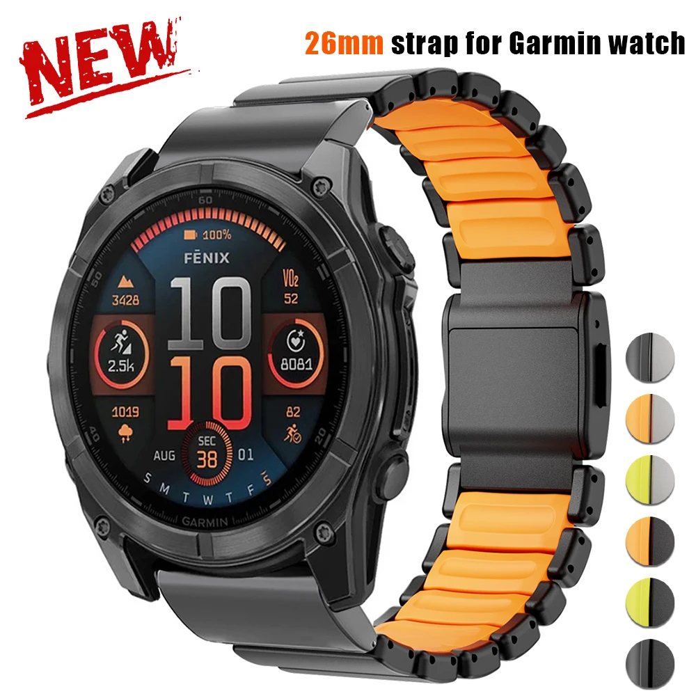 

26mm Titanium Quick Fit Strap for Garmin Watch Enduro 3 Band Business Bracelet for Garmin Fenix 8 7X Pro 51mm 6Pro 5Plus Correa