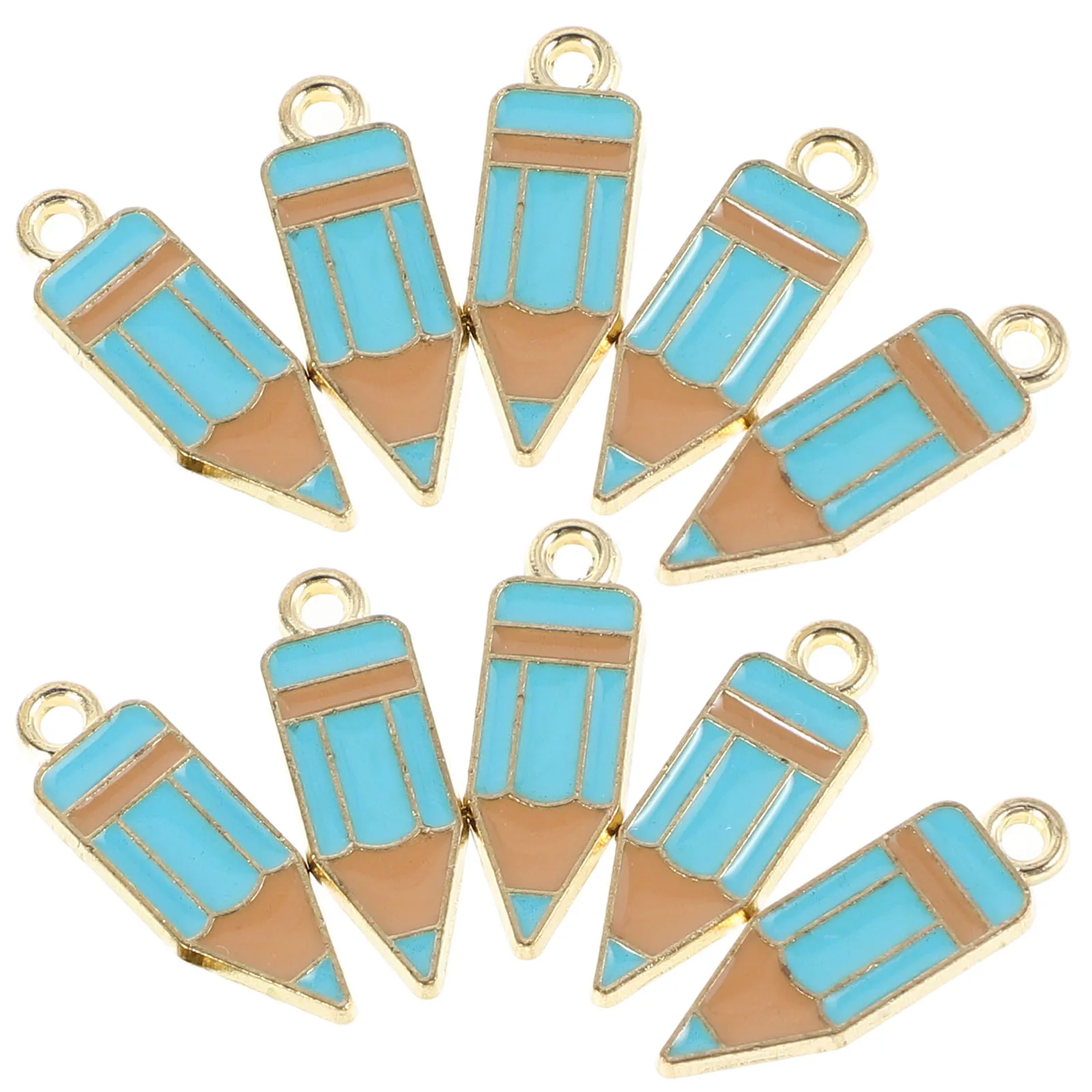 

10Pcs Pencil Charms Alloy DIY Creative Handmade Accessories Keychain Bag Pendant Necklace Ornaments Hanging Craft Decors