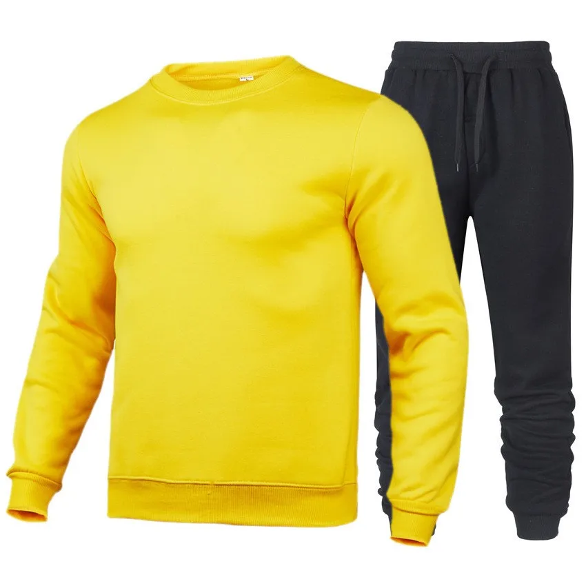 Men's Sets Hoodies+Pants Autumn Winter round neck Sweatshirt Sweatpants Fashion Slim Fit Men Set Hoodie Pant Hip Hop clothes