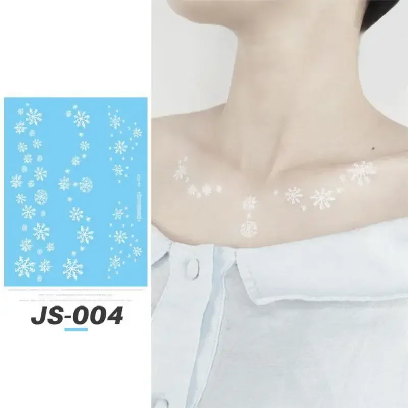 รอยสักชั่วคราวกันน้ํา Face คอ Water Transfer สีขาว Henna TATTOO ปลอม Moon Star Lace TATTOO Designs สติกเกอร์รูปลอก