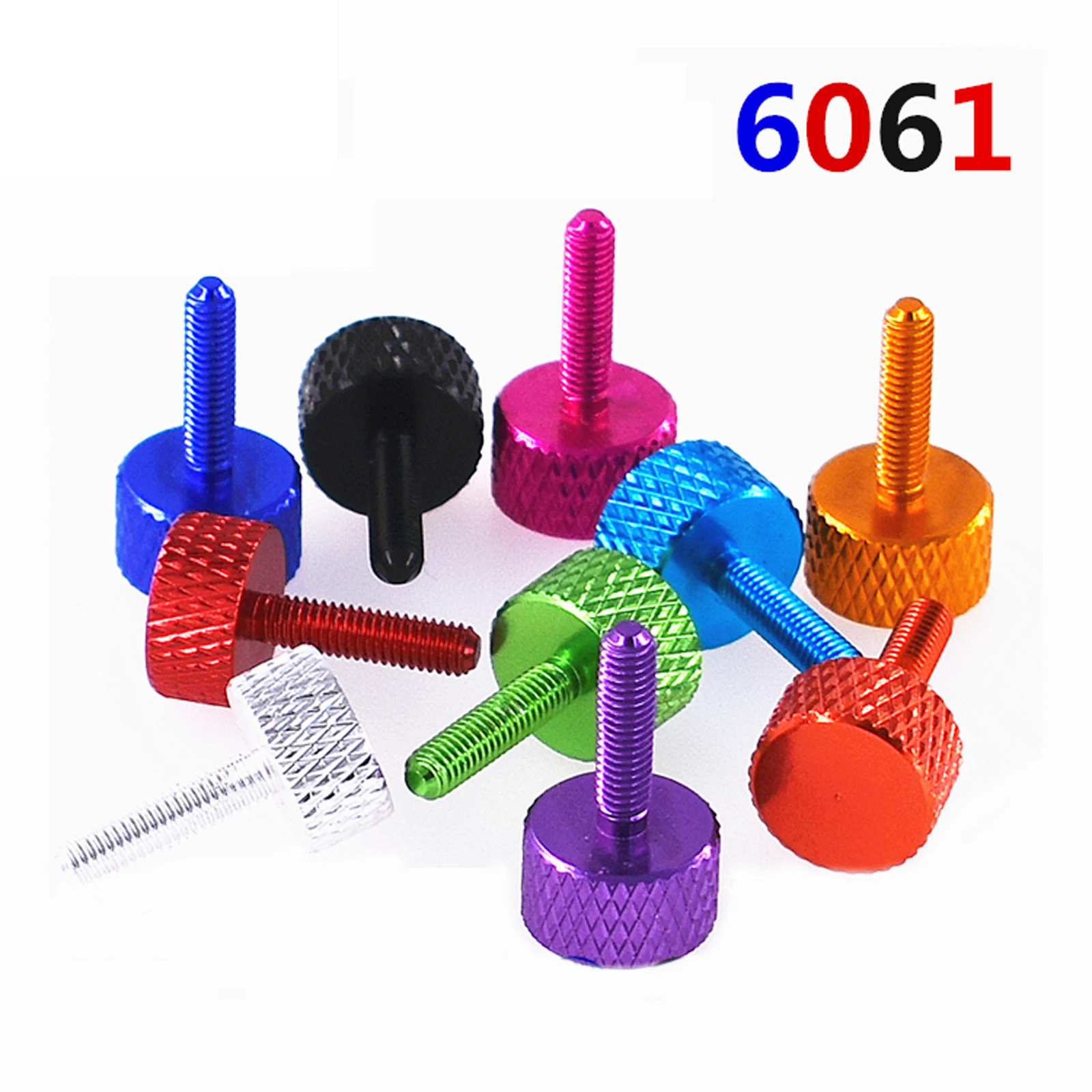 M3 Knurled Thumb Screws Color Aluminum Alloy Round Hand Grip Knob Bolts Length 3- 10mm For DIY PC Computer Case