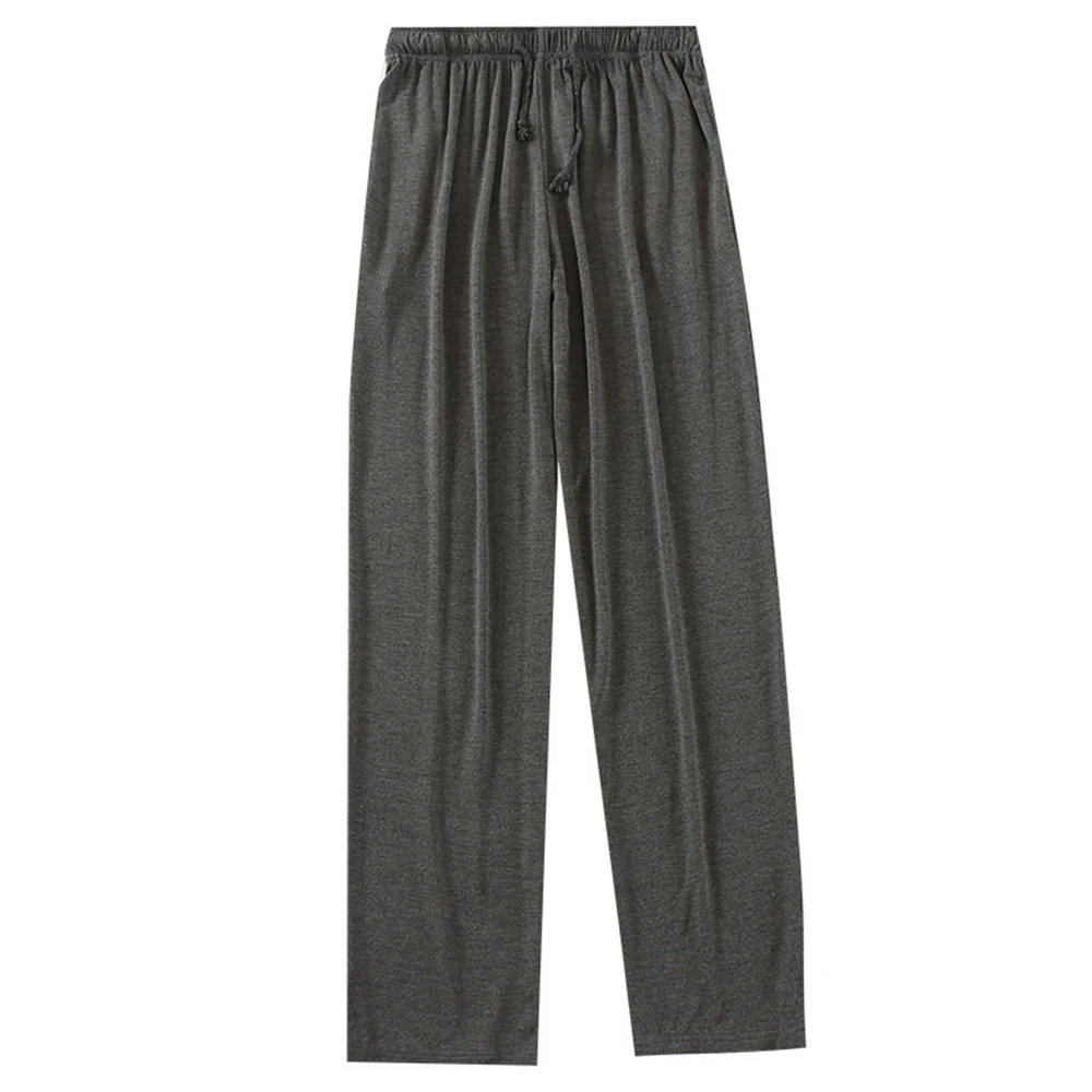 Spring Autumn Men\'s Pajama Trousers Modal Home Pants Thin Wide Leg Large Size Loose Drawstring Sleep Bottom Sleepwear Trousers