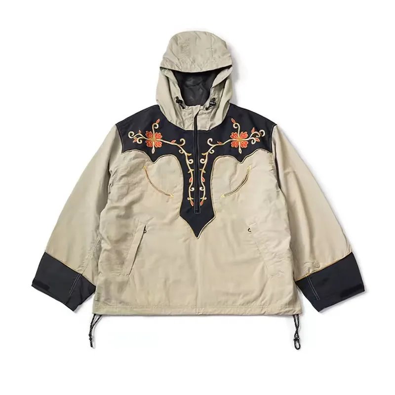 

KAPITAL Hirata Kazuhiro Style Floral Embroidery Ethnic Style Assault Jacket for Men and Women's Fashion Coat