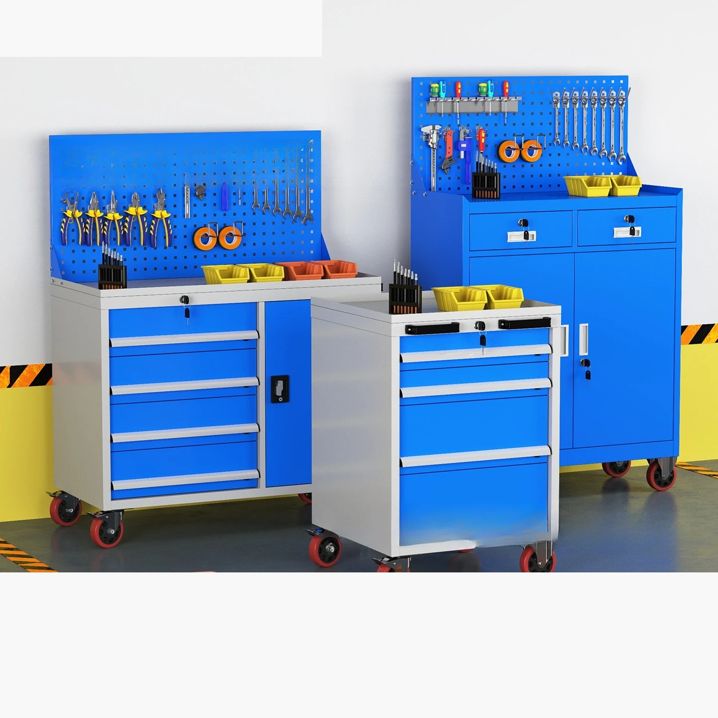 

Multifunctional tool car Heavy tool cabinet Auto repair Iron cabinet Factory workshop Mobile low cabinet