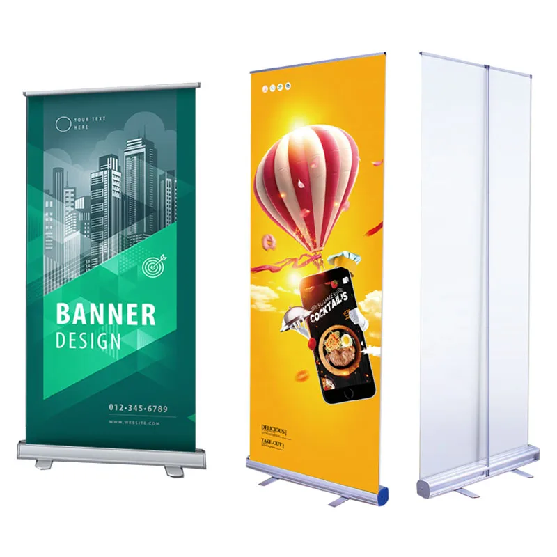 

【Hot】HLY Hot Sale Standard 80 X 200 Roll up Banner Advertising Display Retractable Pop up Banner Pull up Banner Stand