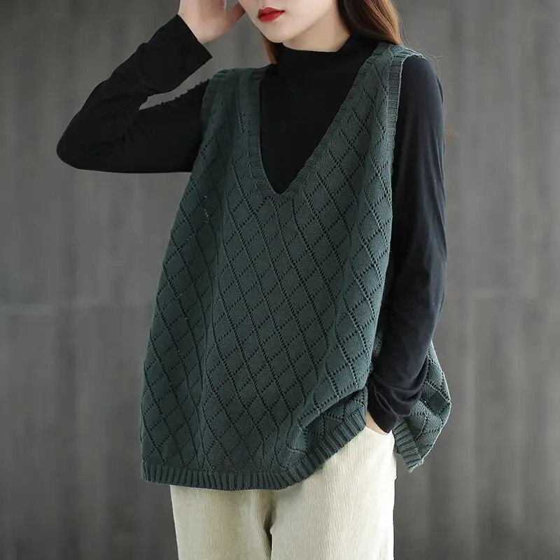 

Knitted vest women's summer wear 2025 new spring and autumn women's sweater vest with thin sleeveless waistcoat tops