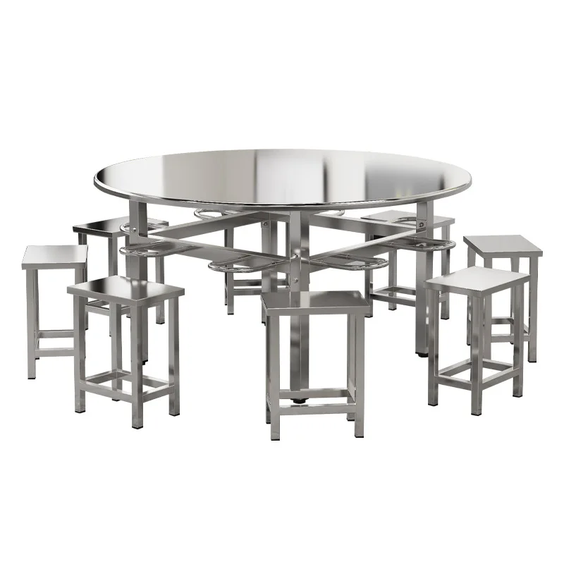 

Hanging stool, stainless steel, dining table and chairs, combination of 8 people, split, cafeteria, staff, students, m