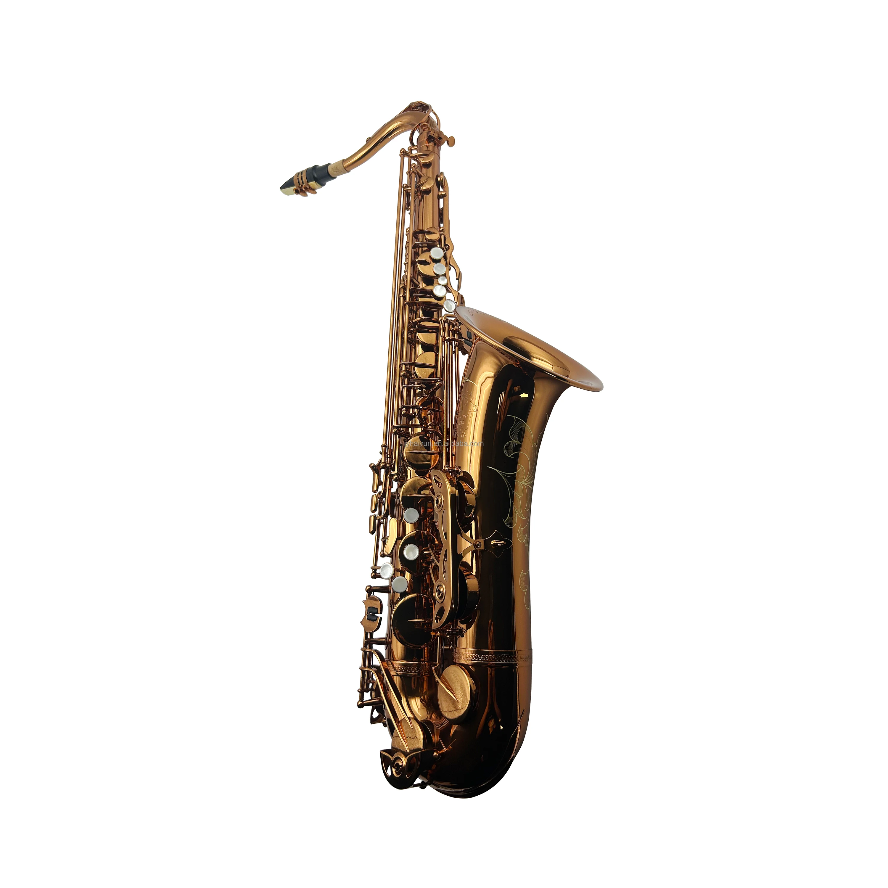 Coffee Tenor Saxophone Woodwind Instrument BB Tone Foldable Adjustable High-grade Waterproof [Customization Required]