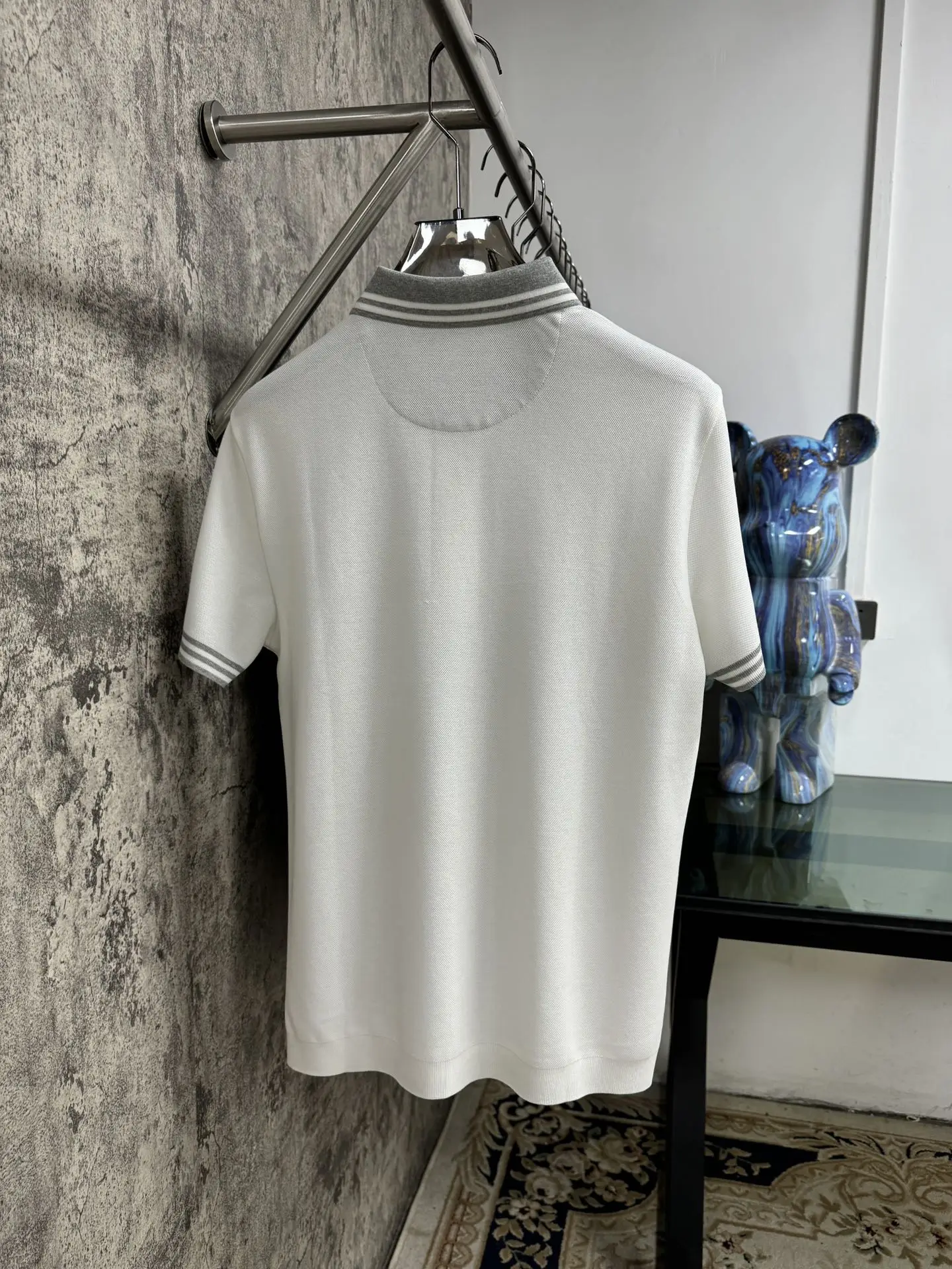 2025 DIKU Polo Shirt Silk Men 2025 New Fashion Embroidery Elastic Short Sleeve Color Block Quality Big Size M-3XL