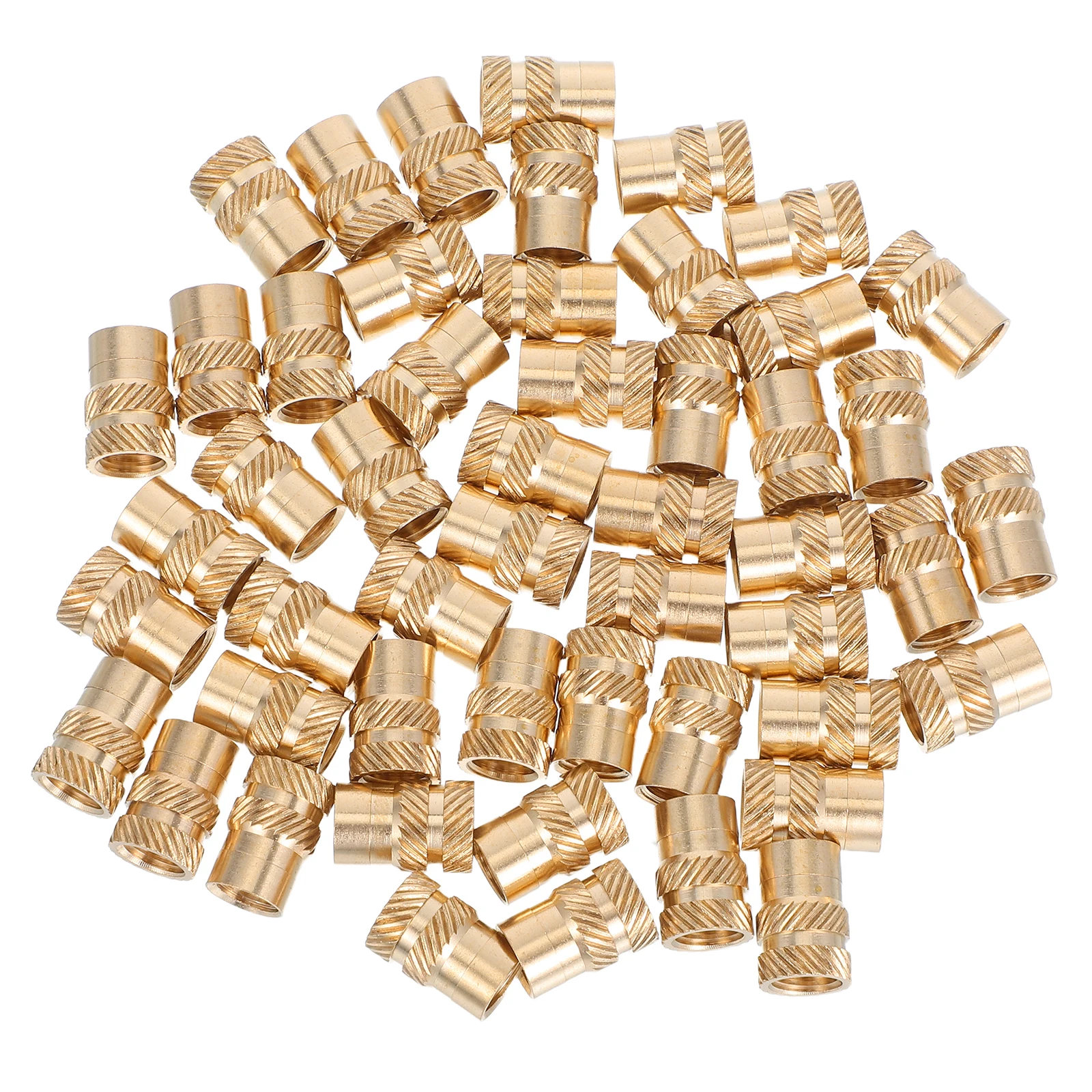 

50 Pcs Copper Nut Brass Knurled Inserts 3d Printing Nuts Cylinder Screw Embedment