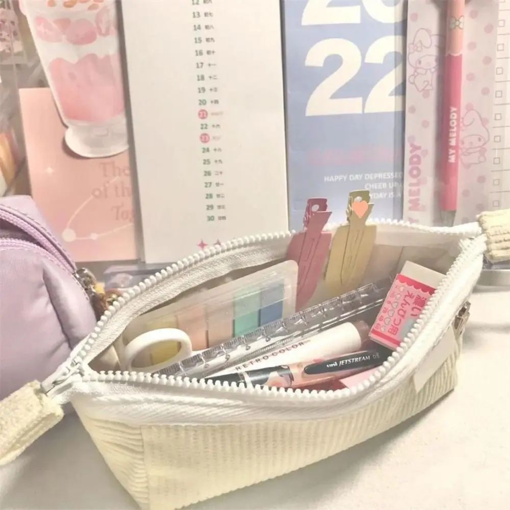 Dreamship Series Pencil Cases Corduroy Large Capacity Pen Bags Multi-purpose Makeup Pouch Stationery Storage Bag Students