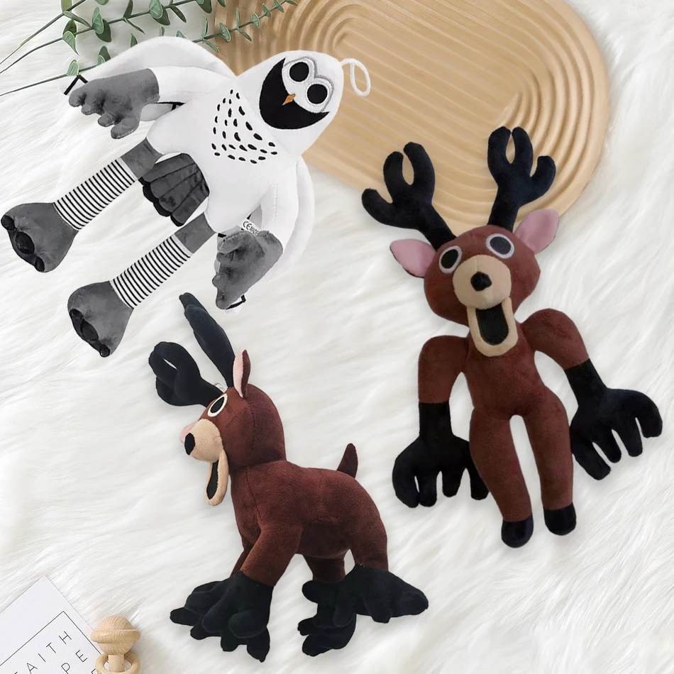 Hot 99Nights Horror Game Plush Toy 99 Nights In The Forest Deer White Owl Stuffed Animal Plush Dolls Kids Toy boy Halloween Gift