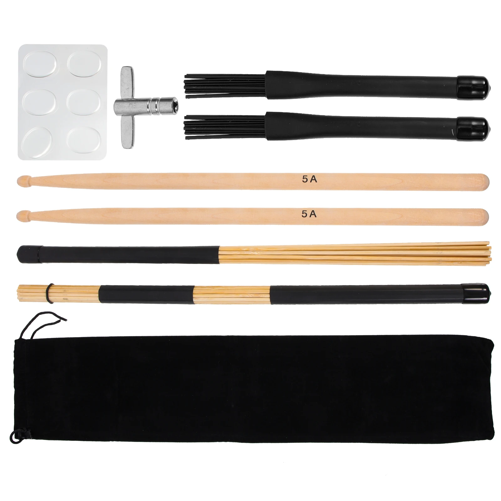 

1 set Percussion Instruments Toolkit Flannel Wood Sticks Accessories Practice Performance Concert for Beginners