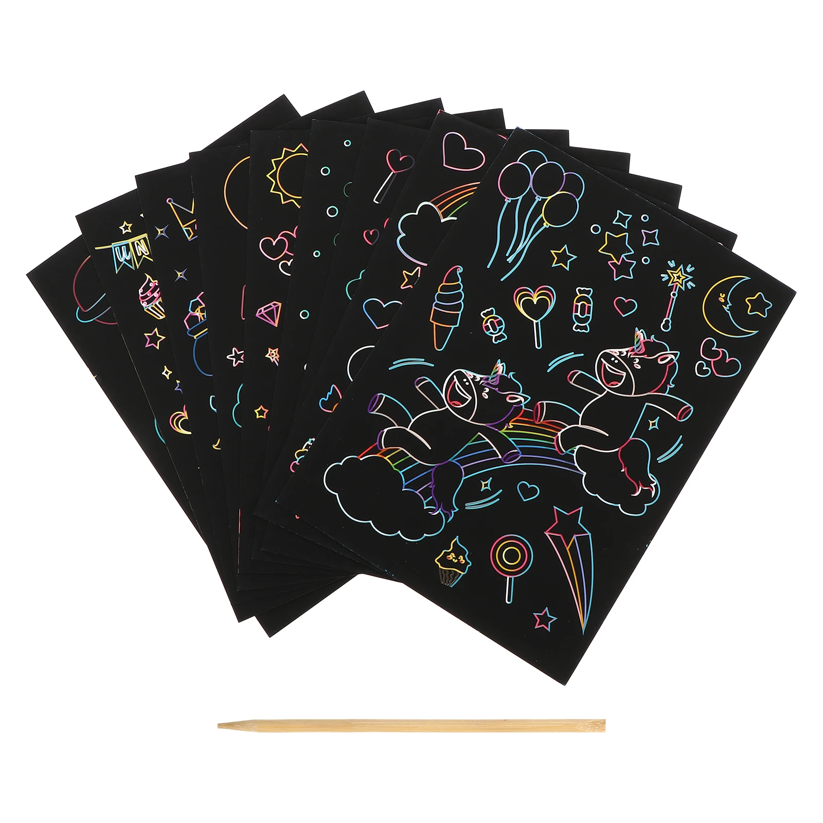 

1 set Unicorn Scratch Painting Paper Kids Drawing Kit Graffiti Activities Creative Set Safe Premium Material