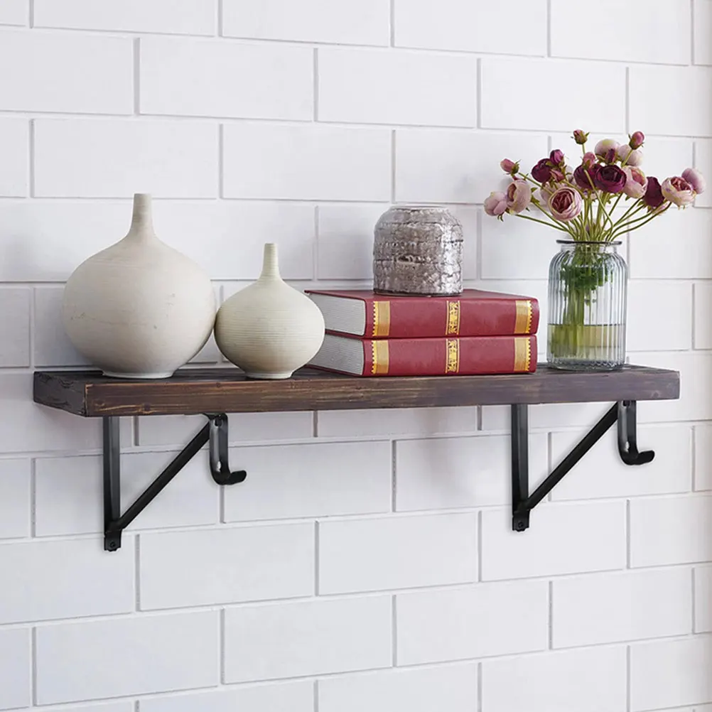 

2Pcs Wall Shelf Brackets Heavy Duty Metal Load Bearing Shelf Mounting Brackets Floating Shelves Support Frame Baffle Support