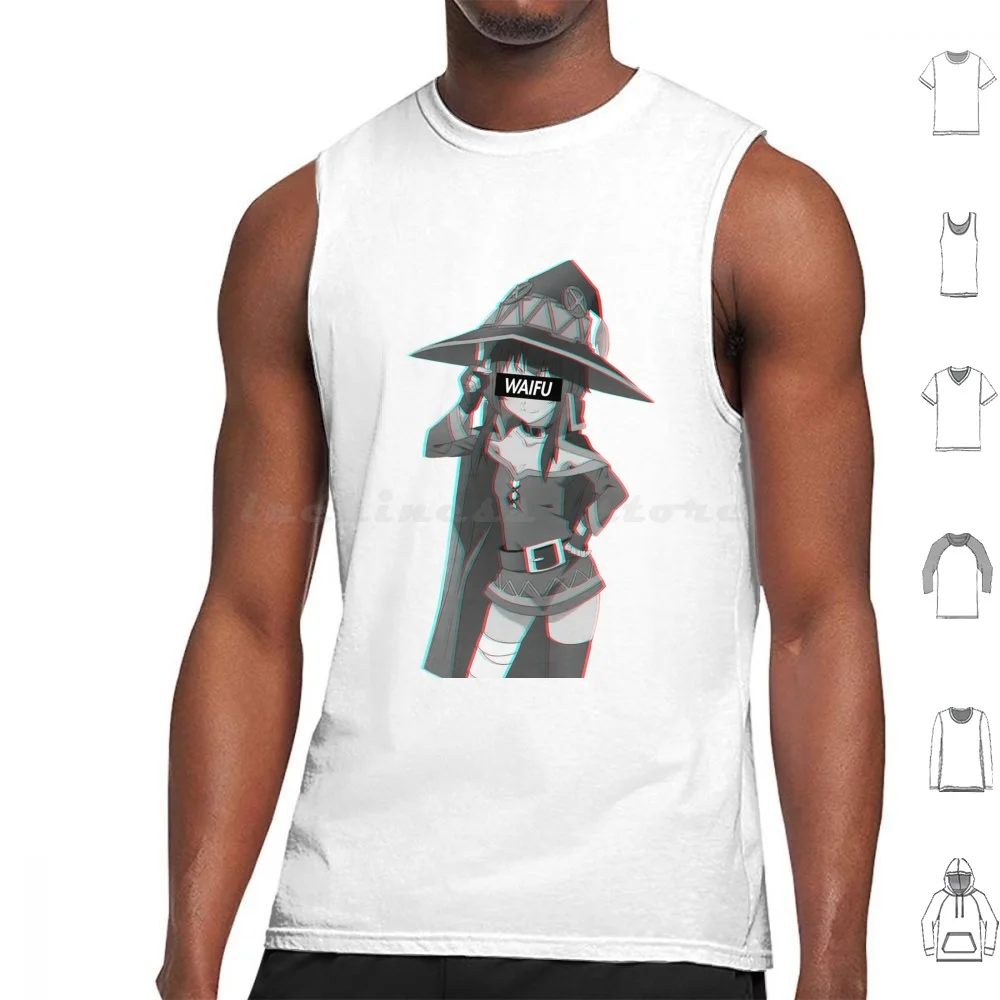 Megumin Waifu Material Tank Tops Print Cotton Hentaik1Ng Megumin Kono Suba Waifu Material Waifu Material Aesthetic Girl