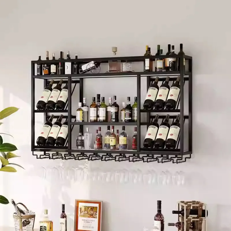 

Cross-border disassembly and assembly, wall-mounted wine rack, bar counter, wine display cabinet, storage rack, rack