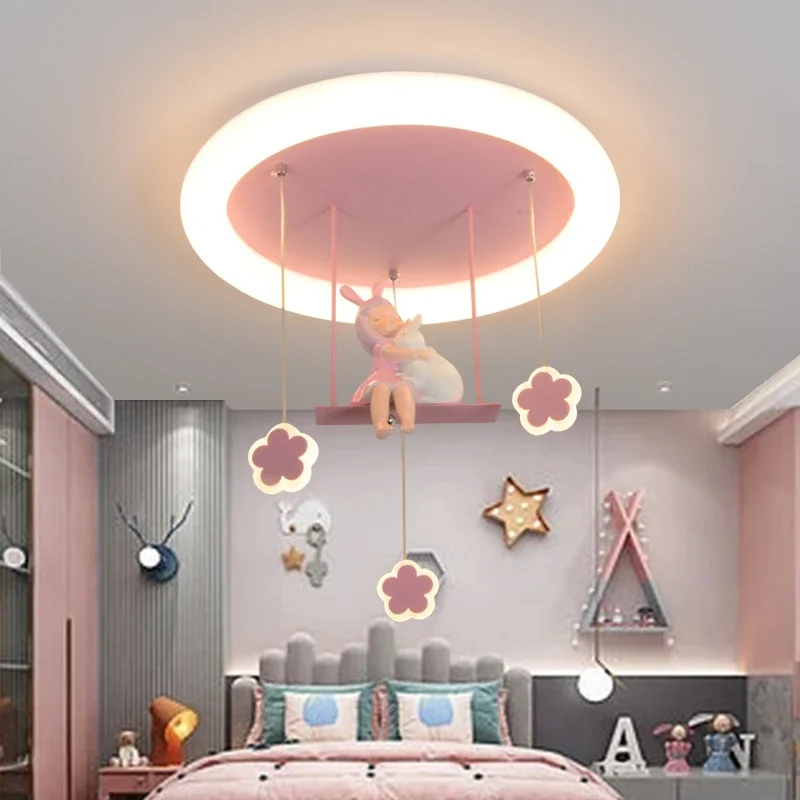 Children\'s room led eye protection cartoon pink little girl chandelier, kindergarten chandelier, ins net red princess room chand