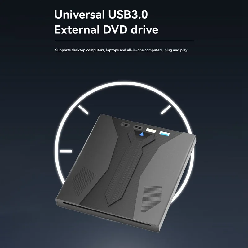 A73E-USB 3.0 Type C 7 In 1 Multifunction External Optical Drive With DVD Player And Burner For Windows PC Laptop