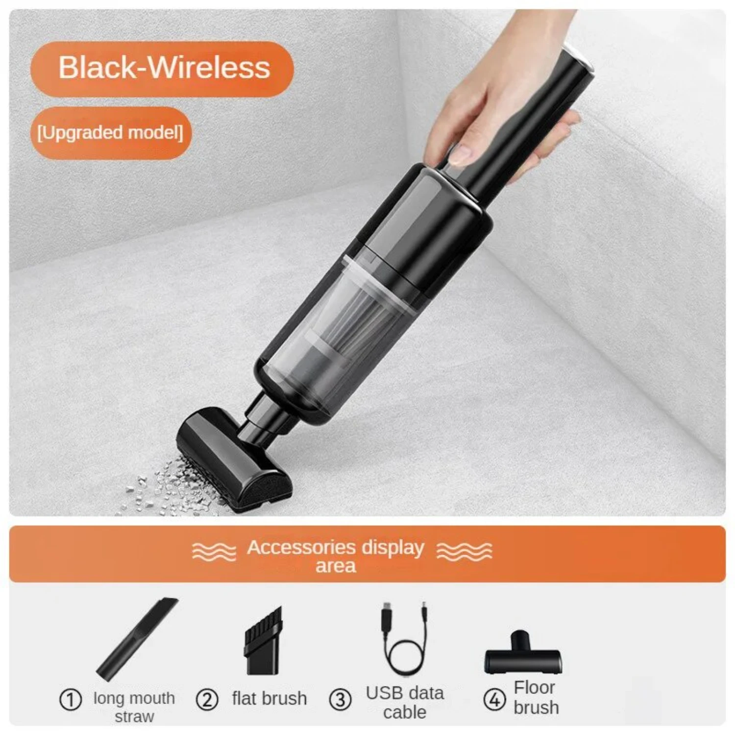 Effortless Car Cleaning with Powerful Small Mini Wireless Charging Handheld Vacuum Cleaner - Super Suction Power for Ultimate Cl