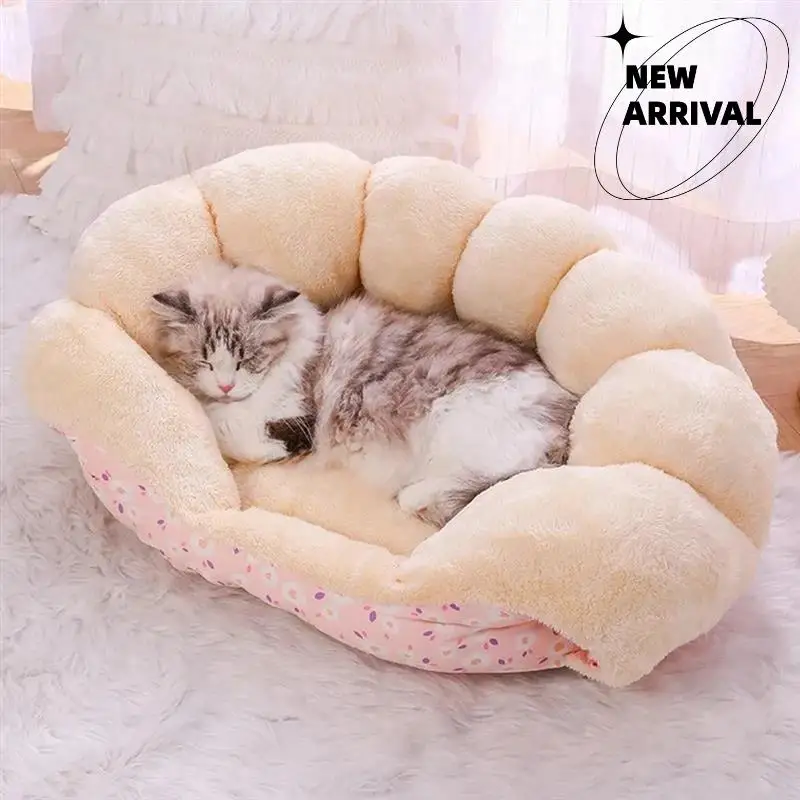 Y50A-Pet Supplies For Winter Bed Cats Cartoon Kitten Warm Accessories Plush Bed Goods House Accessory Basket Dog Puppy - Image 3