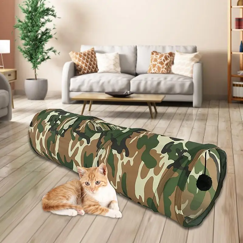 Pet Supplies Cat Toys Foldable Jungle Camouflage Cat Channel Funny Toys Pet Game Tube Rabbit Rabbit Ferret Dog Catnip Cat Tunnel