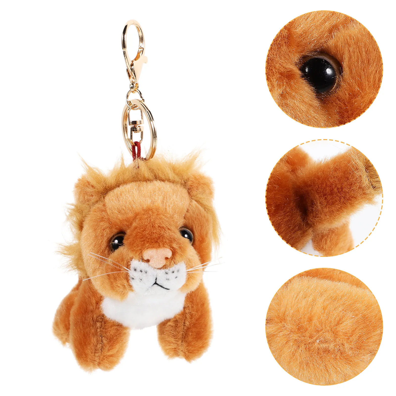 

Брелок-лев для женщин: для ключей от машины, рюкзаков, сумок, кошельков, украшение на молнию, плюшевая игрушка, эстетичный шарм для сумочки