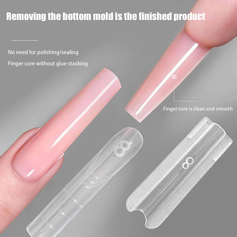 [Sandwich Dual Nail Forms 140/280 Stuks 13Size Quick Extensions-Dual Forms Doodskist Ovale T-vormige manicure Forms Top Mold Bottom Mold