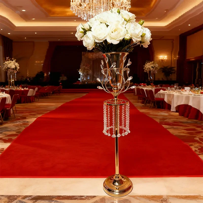 Wedding props metal bead curtain flower stand road guide flower arrangement wedding site arrangement floor vase wrought