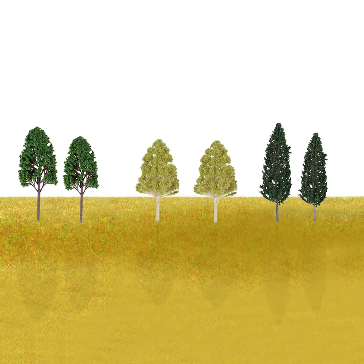 

Набор из 27 пластиковых дорожных деревьев: зеленые миниатюрные деревья для ландшафтного дизайна, декор для дома, офиса, гостиной