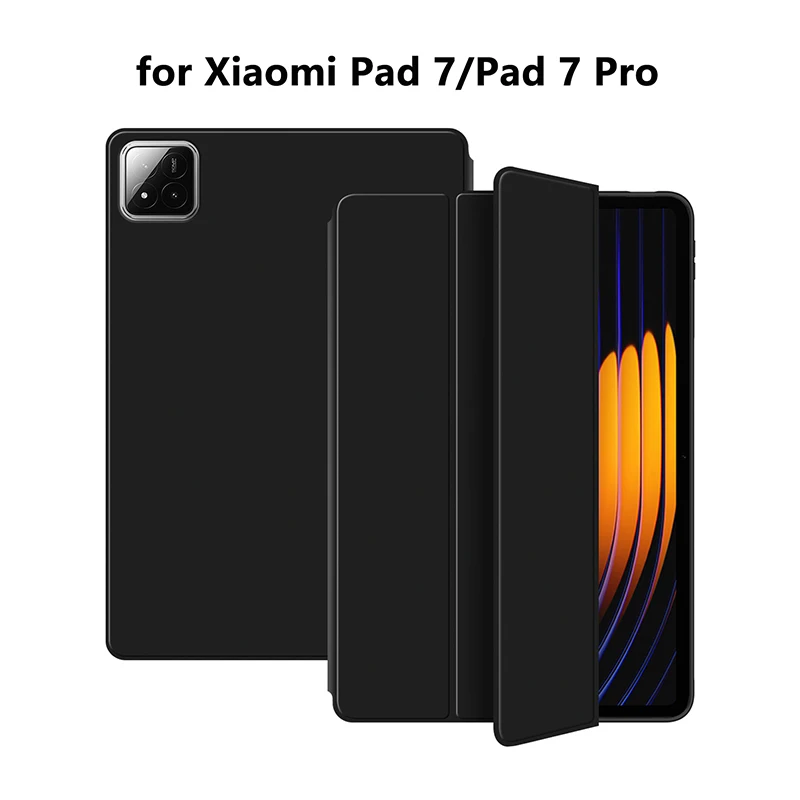 Foldable TPU Protective Case Cover With Holder For Xiaomi Pad 7/Pad 7 Pro Colorful Auto Wake Up Protector Tablet Accessories