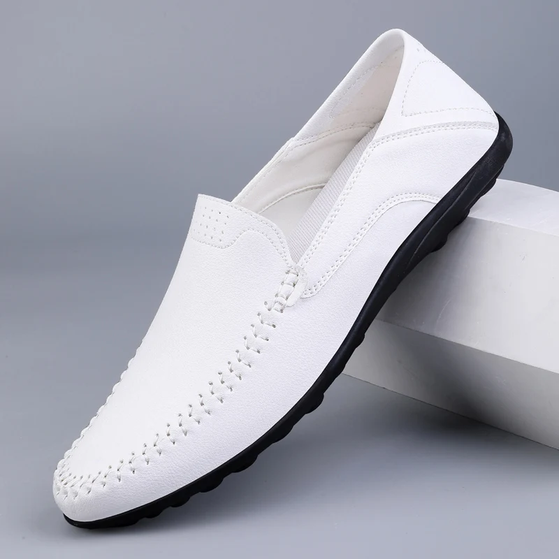 Men's casual leather shoes four seasons plus size anti slip business leather shoes fashion versatile tide party driving shoes