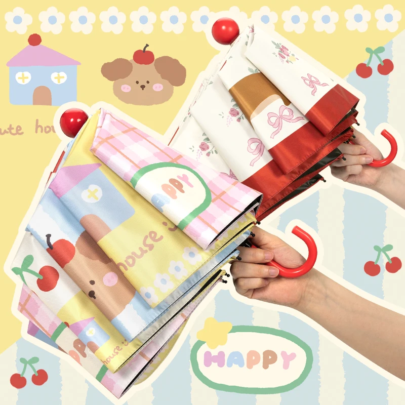 

Зонт от солнца и дождя с красным шаром, двойной женский солнцезащитный крем, защита от ультрафиолета, солнцезащитный зонт, складной портативный светильник...