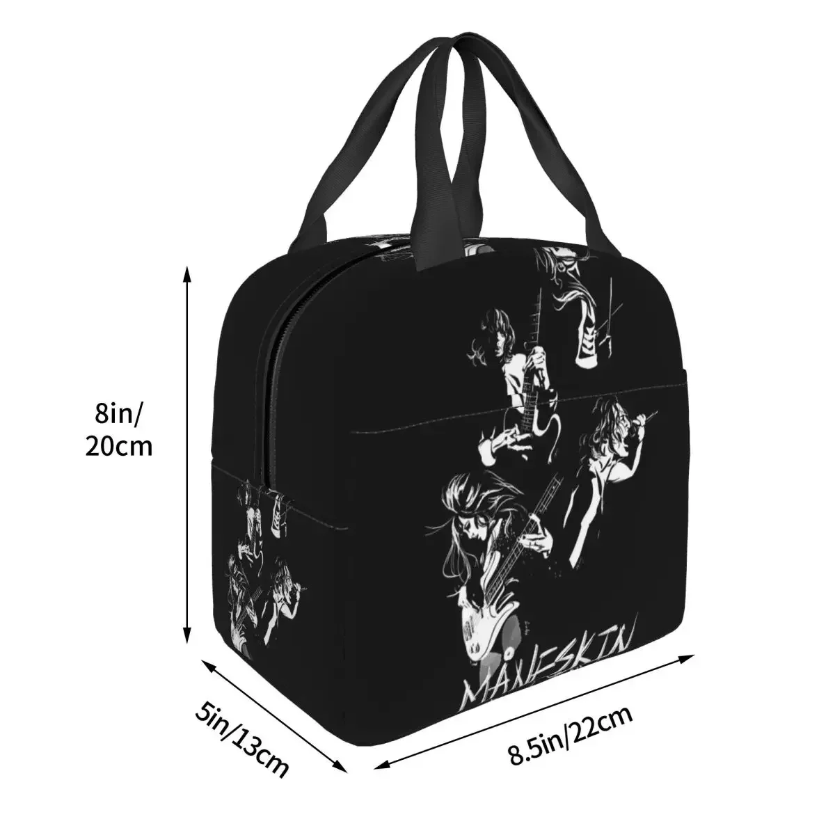 Maneskin Band Rock Musical Insulated Lunch Bag for Women Office Cooler Thermal Food Box Tote Portable Lunch Boxes Container