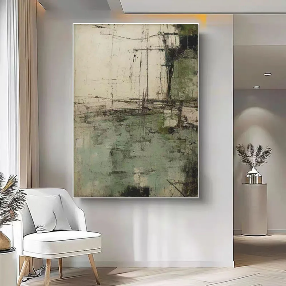 100% رسمت باليد محكم لوحة سكين اللون شجرة النفط الطلاء على قماش مجردة المشهد جدار صورة فنية ديكور غرفة المنزل