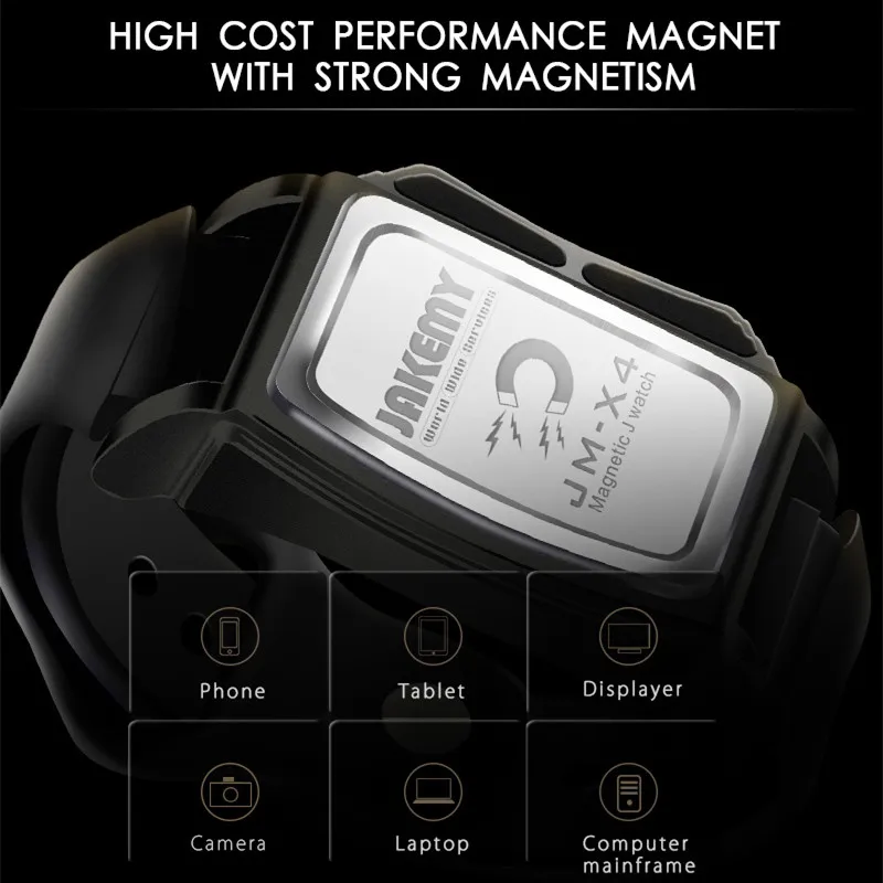 JAKEMY JM-X4 Components Adsorption Bracelet for Mobile Phone Repair Screws Nuts Nails Strong Magnetic Adsorption Holder